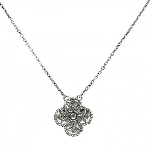 Van Cleef & Arpels ヴァンクリーフ&アーペル ネックレス ヴィンテージアルハンブラ アクセサリー ジュエリー 18金WG Au750 K18ホワイトゴールド ダイヤモンド12石0.48ct VCARA46100 レディース 約5.4g【中古品】