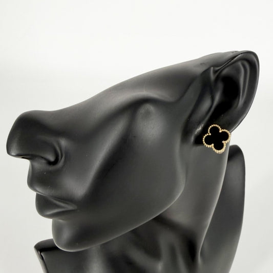 Van Cleef & Arpels ヴァンクリーフ&アーペル ピアス ヴィンテージアルハンブラ 2WAY イヤリング 18金YG Au750 ジュエリー アクセサリー K18イエローゴールド オニキス VCARA44200 レディース 約7.8g【中古品】