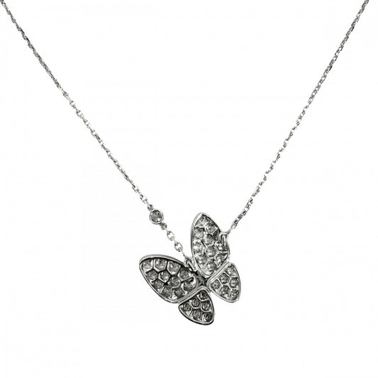 Van Cleef & Arpels ヴァンクリーフ&アーペル ネックレス ドゥ パピヨン ペンダント バタフライ 18金WG K18ホワイトゴールド VCAR03M400 レディース 約5.5g【中古品】
