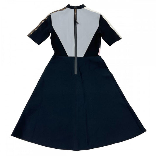 【開店SALE】 LOUIS VUITTON ルイヴィトン ワンピース モノグラム 半袖ワンピース アパレル 服 34 RW202W NHY FJDR52 マルチカラー ブラック金具 夏 ウール ナイロン シルク ポリウレタン レディース【中古品】