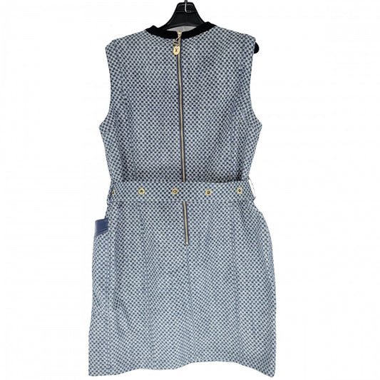 【開店SALE】 LOUIS VUITTON ルイヴィトン ワンピース ノースリーブ ジップアップ オールインワン デニム ダミエ モノグラム 服 アパレル 44 ブルー 青 ブラック 黒 ゴールド金具 春 夏 コットン レザー モノグラム レディース【中古品】