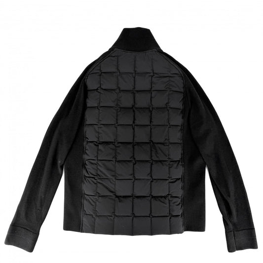 LOUIS VUITTON ルイヴィトン ブルゾン LVロゴ 異素材 ダウンブルゾン アパレル 服 アウター 50 ブラック 黒 シルバー金具 秋 冬 メンズ【中古品】