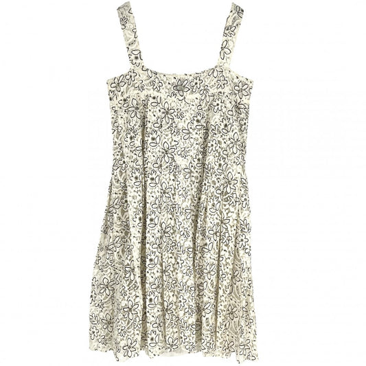 【開店SALE】 CHANEL シャネル ワンピース キャミワンピ ココボタン フラワー 花柄 レース アパレル 服 38 ベージュ 春 夏 コットン ナイロン レーヨン レディース【中古品】