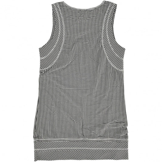 【開店SALE】 CHANEL シャネル タンクトップ ノースリーブワンピース チュニック ココマーク アパレル 服 38 ブラック 黒 ホワイト 白 春 夏 コットン スパンデックス レディース【中古品】