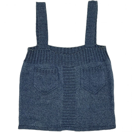CHANEL シャネル トップス タンクトップ アパレル ニットキャミソール 服 ロゴ ヴィンテージ 38 ブルー 青 夏 コットン レディース 1999年【中古品】