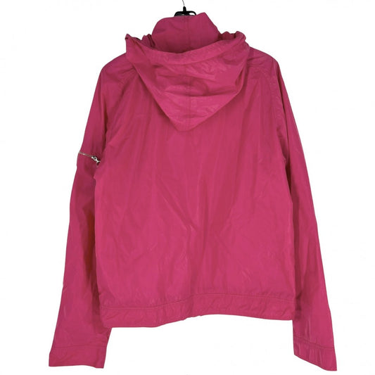 CHANEL シャネル ブルゾン ココマーク ジップアップ アウター アパレル 服 フード付き ターンロック ジャケット 38 ピンク シルバー金具 秋 冬 ナイロン ポリウレタン レディース【中古品】