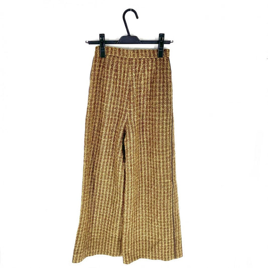 【開店SALE】 CHANEL シャネル パンツ ツイード ボトムス ズボン アパレル ヴィンテージ 服 36 P09662V05905 ブラウン系 ガンメタル金具 秋 冬 ウール ナイロン シルク レディース 1997年【中古品】