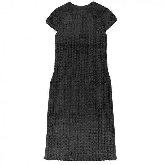 【秋物特集】 CHANEL シャネル ワンピース ベロア 半袖 ココボタン ヴィンテージ アパレル 服 38 ブラック 黒 ゴールド金具 春 秋 レーヨン ナイロン レディース【中古品】