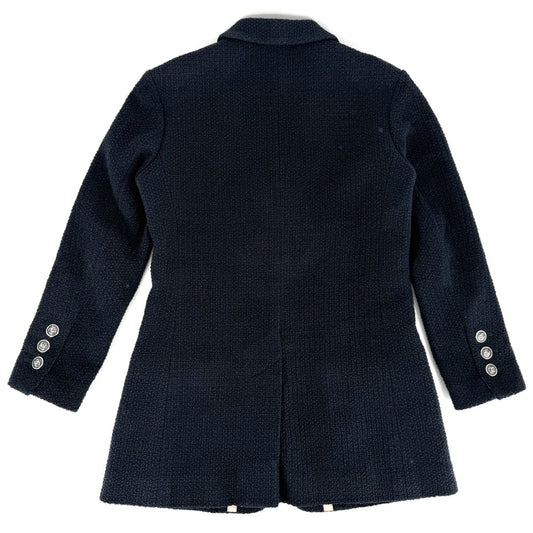 【秋物特集】 CHANEL シャネル テーラードジャケット ココマーク アウター アパレル 服 38 ネイビー 紺 秋 冬 コットン ビスコース レディース【中古品】