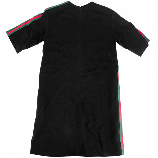 GUCCI グッチ ワンピース シェリーライン 半袖 服 アパレル 38 528977 ブラック 黒 グリーン 緑 春 夏 レーヨン ポリウレタン レディース【中古品】