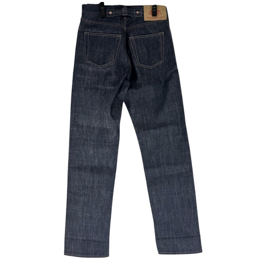 【開店SALE】 PRADA プラダ パンツ トライアングルロゴ ボトムス アパレル 服 デニムパンツ GEP358 インディゴ シルバー金具 コットン メンズ【中古品】