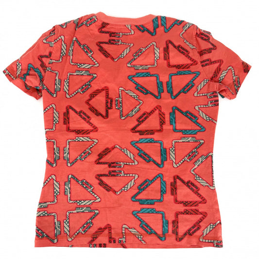 HERMES エルメス 半袖Tシャツ クルーネック トップス アパレル 服 34 オレンジ グリーン 緑 春 夏 コットン レディース【中古品】