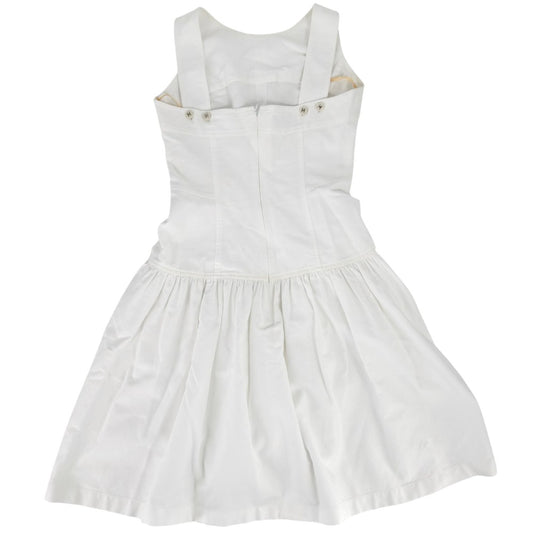 【開店SALE】 CHANEL シャネル ワンピース ココボタン ココマーク ココ ノースリーブ アパレル 服 38 ホワイト 白 春 夏 コットン レディース【中古品】