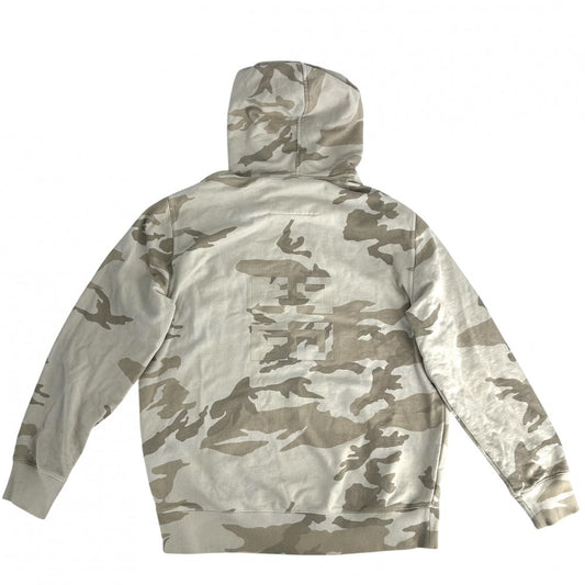 【秋物特集】 GIVENCHY ジバンシィ パーカー プルオーバー フーディー 迷彩 総柄 プリント カモフラージュ アパレル 服 トップス M BMJ0GM30W2 ベージュ ブラウン 茶 シルバー金具 秋 冬 コットン メンズ【中古品】