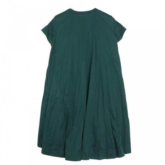 【開店SALE】 Sacai サカイ ワンピース 半袖 ロングワンピース 2サイズ グリーン 緑 シルバー金具 コットン レディース【中古品】