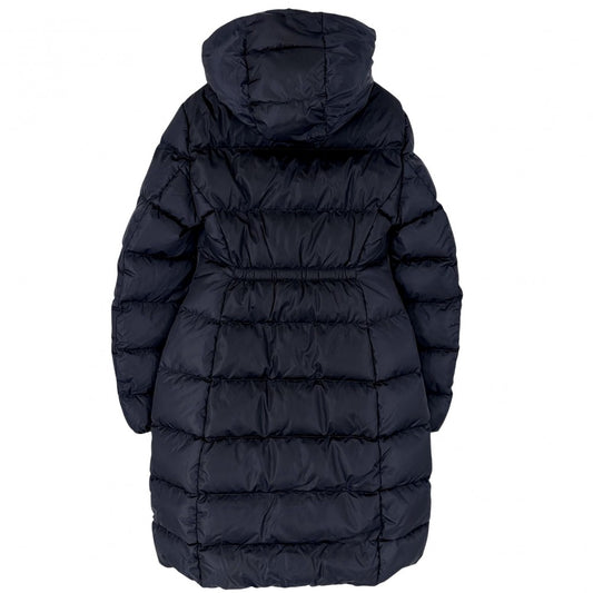 MONCLER モンクレール ダウンジャケット AVOCETTE フード付き アウター アパレル 服 0サイズ ロングダウンジャケット ネイビー 紺 ガンメタル金具 冬 ナイロン レディース【中古品】