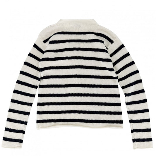 Christian Dior クリスチャンディオール ニット ボーダー トップス 長袖 アパレル 服 40 ネイビー 紺 ホワイト 白 秋 冬 カシミヤ レディース【中古品】