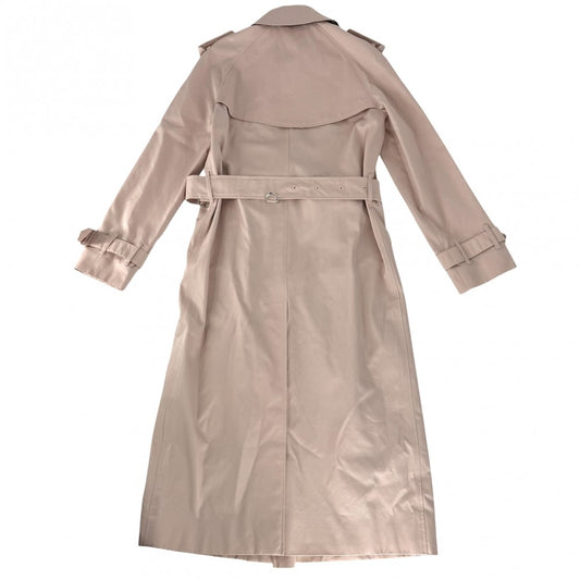 BURBERRY バーバリー トレンチコート ウォータールー ヘリテージ ロングコート アウター アパレル 服 ノバチェック 34 8054325 ピンク シルバー金具 春 秋 コットン レディース【中古品】