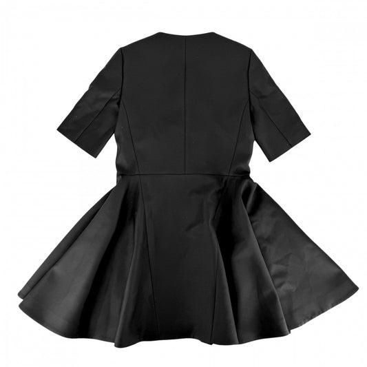 Christian Dior クリスチャンディオール ワンピース フレアワンピース ダブルブレスト 半袖 服 アパレル 40 ブラック 黒 春 夏 ウール ナイロン ポリウレタン レディース【中古品】