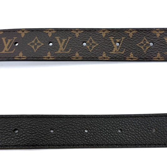 LOUIS VUITTON ルイヴィトン ベルト モノグラム LVイニシャル25MM リバーシブル ファッションアイテム 80/32 M0570T レザー ブラック 黒 ブラウン 茶 ゴールド金具 レディース【中古品】