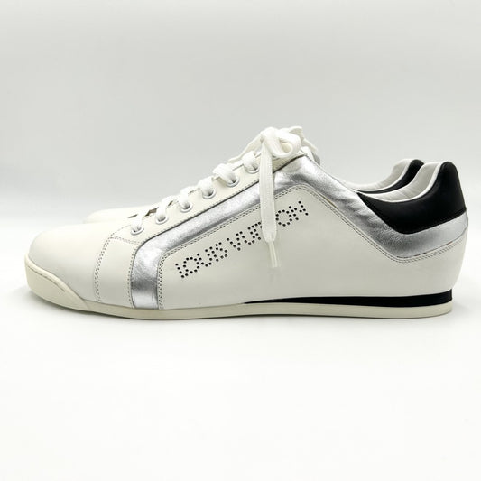 LOUIS VUITTON ルイヴィトン スニーカー パンチングロゴ LVラグーン ローカット 8サイズ 靴 ファッションアイテム レザー ホワイト 白 シルバー メンズ【中古品】