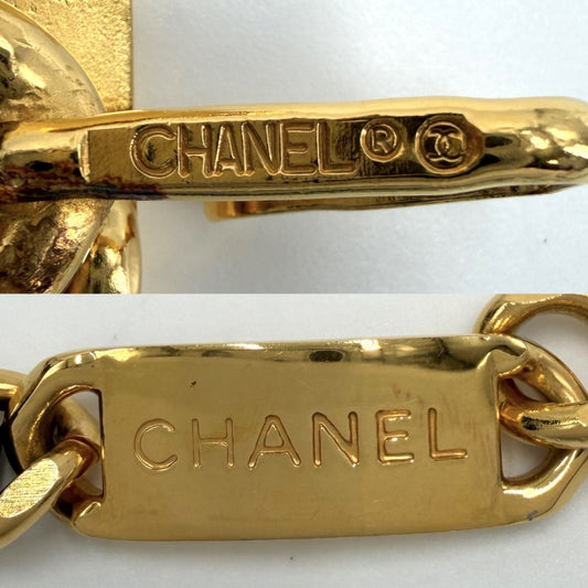 CHANEL シャネル ベルト メダル チェーンベルト ァッションアイテム ココマーク ヴィンテージ GP レザー ブラック 黒 ゴールド金具 レディース【中古品】