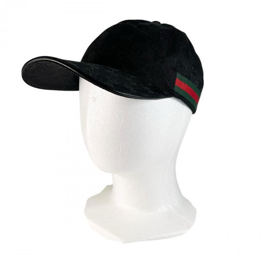 GUCCI グッチ キャップ シェリーライン オリジナルGGキャンバス ベースボールキャップ Mサイズ 200035 GGキャンバス ブラック 黒 ユニセックス 約515g【中古品】