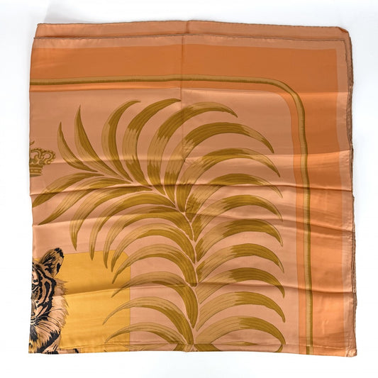 【開店SALE】 HERMES エルメス スカーフ カレ140 Tigre Royal 王者の虎 ファッションアイテム Carres 大判 シルク オレンジ レディース【中古品】