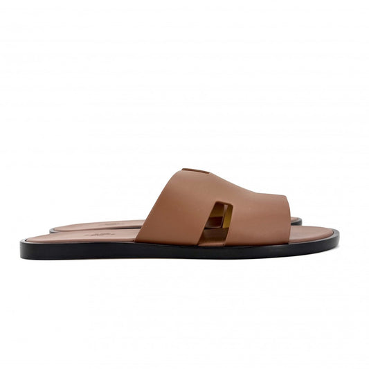 【開店SALE】 HERMES エルメス サンダル イズミール フラットシューズ 靴 44サイズ 約29cm 春 夏 レザー ブラウン 茶 メンズ【中古品】