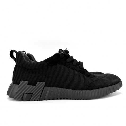 【開店SALE】 HERMES エルメス スニーカー メッシュ バウンジング 靴 シューズ 41サイズ 26cm ブラック 黒 メンズ【中古品】