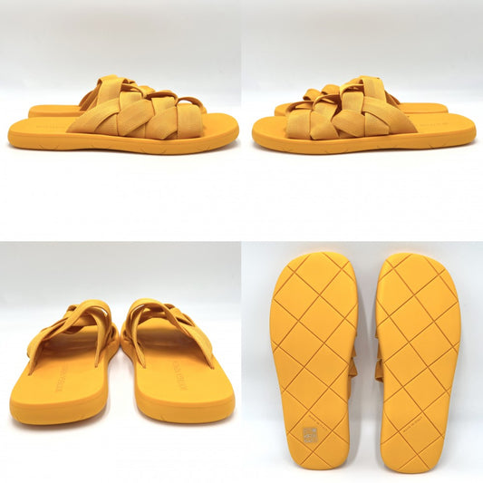 【開店SALE】 BOTTEGAVENETA ボッテガヴェネタ サンダル イントレチャート 靴 ファッションアイテム 44サイズ 春 夏 ラバー オレンジ メンズ【中古品】