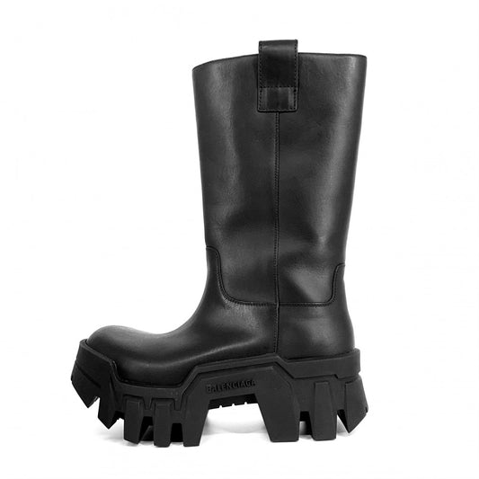 【開店SALE】 BALENCIAGA バレンシアガ ブーツ ブルドーザー ロングブーツ シューズ BULLDOZER 36サイズ 約24cm ファッションアイテム 厚底 671555 ラバー ラバー ブラック 黒 レディース【中古品】