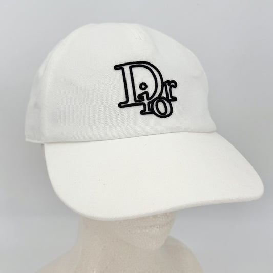 Dior ディオール 帽子 センター ディオール オブリーク ベースボールキャップ ロゴ刺繍 Lサイズ ファッションアイテム コットン ホワイト 白 メンズ【中古品】