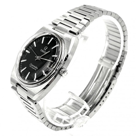 OMEGA オメガ 腕時計 シーマスター cal.1012 デイト AT ブラック文字盤 166.0216/366.0848 自動巻き ステンレススチール ブラック 黒 シルバー金具 メンズ【中古品】