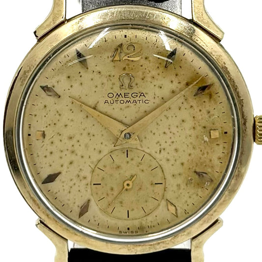 OMEGA オメガ 腕時計 ハーフローター スモールセコンド GOLD FILLED Cal.344 ゴールド文字盤 AT 自動巻き ヴィンテージ F-6238 自動巻き K14ゴールド メンズ【中古品】