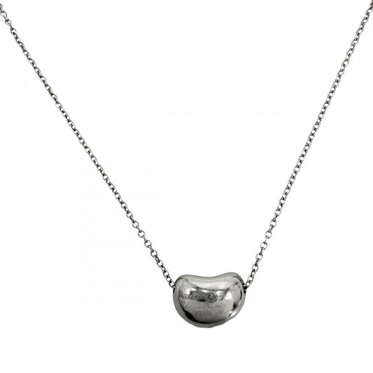 TIFFANY&Co. ティファニー ネックレス エルサペレッティ ビーンモチーフ ジュエリー アクセサリー Pt950プラチナ ダイヤモンド レディース 約4.6g【中古品】