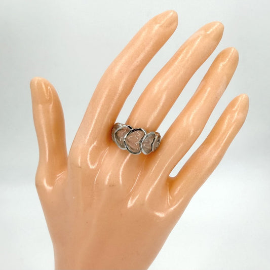 Boucheron ブシュロン 指輪 ロック クリスタル ジュエリー アクセサリー Au750 K18WG K18ホワイトゴールド クオーツ 約11.5号 レディース 約8.1g【中古品】