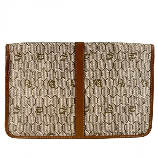 Christian Dior クリスチャンディオール ショルダーバッグ ハニカム ショルダー PVC レザー ベージュ ゴールド金具 レディース【中古品】