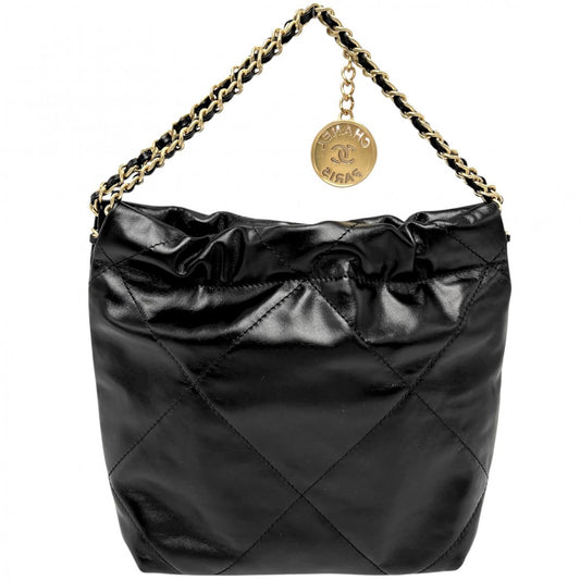 CHANEL シャネル 2WAY シャネル22 チェーンショルダーバッグ ハンドバッグ ミニバッグ AS3980 レザー ブラック 黒 ゴールド金具 レディース【中古品】