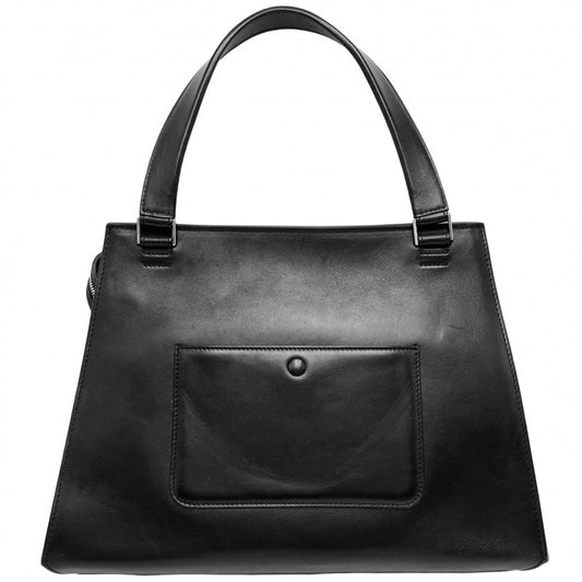 CELINE セリーヌ ハンドバッグ バイカラー エッジ ミディアム レザー ベージュ ブラック 黒 ゴールド金具 レディース【中古品】