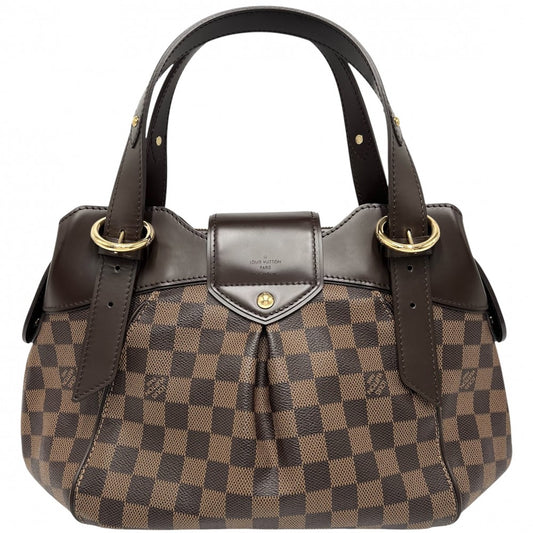 LOUIS VUITTON ルイヴィトン ハンドバッグ システィナPM トートバッグ N41542 ダミエキャンバス ブラウン 茶 ゴールド金具 レディース【中古品】