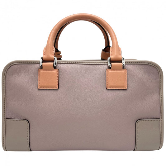 LOEWE ロエベ ハンドバッグ アナグラム アマソナ28 ミニボストンバッグ 352.69LA03 レザー ベージュ マルチカラー シルバー金具 レディース【中古品】