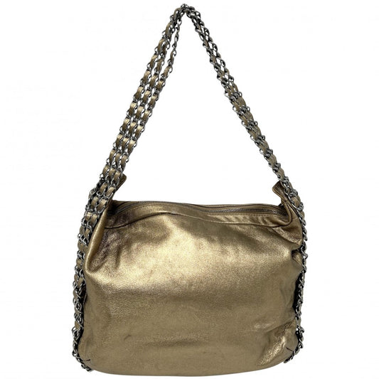 CHANEL シャネル ショルダーバッグ ワンショルダーバッグ ココマーク チェーンショルダー ゴールド シルバー金具 レディース【中古品】