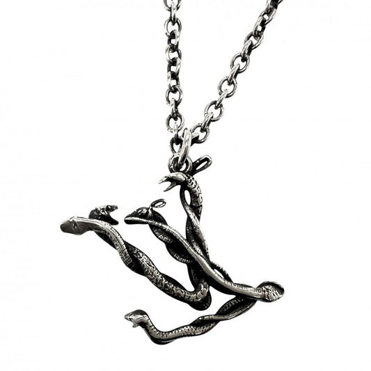 LOUIS VUITTON ルイヴィトン ネックレス LVスネーク ペンダント アクセサリー ヴィンテージ調 メタル MP2567 シルバー ユニセックス 約15.8g【中古品】