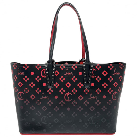 Christian Louboutin クリスチャンルブタン トートバッグ カバタ ルビインザスカイ ハンドバッグ CABATA スタッズ ポーチ付き レザー ブラック 黒 レッド 赤 ガンメタル金具 レディース【中古品】