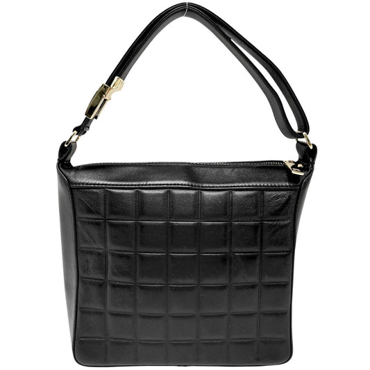 CHANEL シャネル ハンドバッグ チョコバー ココマーク セミショルダーバッグ レザー ブラック 黒 ゴールド金具 レディース【中古品】