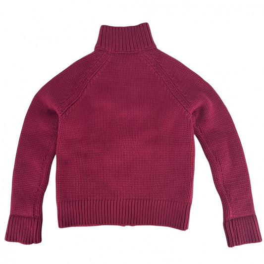 LOUIS VUITTON ルイヴィトン ニット ジップアップ トップス アパレル 服 ハイネック S ワインレッド系 シルバー金具 秋 冬 カシミヤ ウール レディース【中古品】
