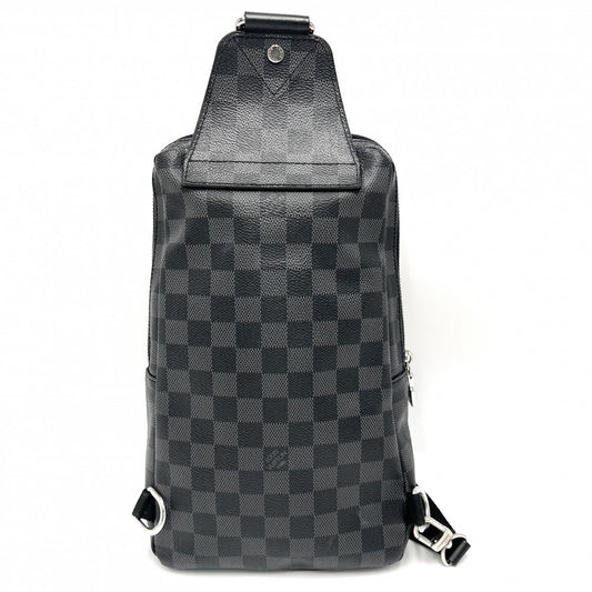 【開店SALE】 LOUIS VUITTON ルイヴィトン ボディバッグ アヴェニュー スリングバッグ クロスボディバッグ N41719 ダミエグラフィットキャンバス ブラック 黒 シルバー金具 メンズ【中古品】