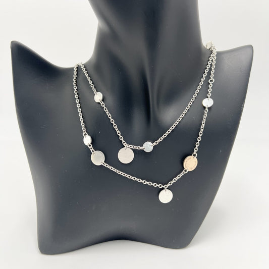 HERMES エルメス ネックレス セリエ コンフェッティセリエ アクセサリー ロングネックレス ジュエリー 18金 Au750 シルバー925 K18ゴールド シルバー ゴールド レディース 約24.2g【中古品】