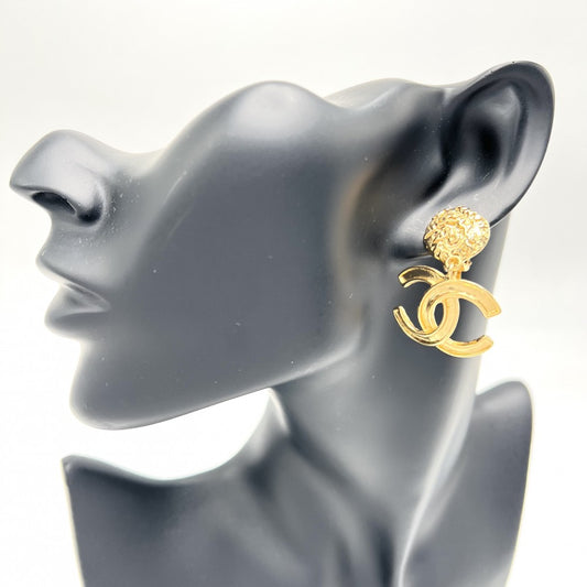 CHANEL シャネル イヤリング ココマーク アクセサリー スイング ヴィンテージ GP 95A ゴールド レディース 約13.4g 1995年【中古品】